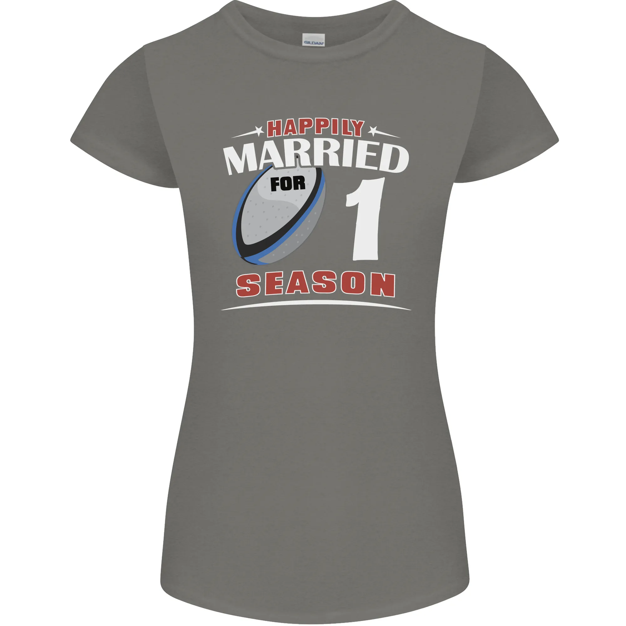 1 Year Wedding Anniversary 1st Rugby Womens Petite Cut T-Shirt