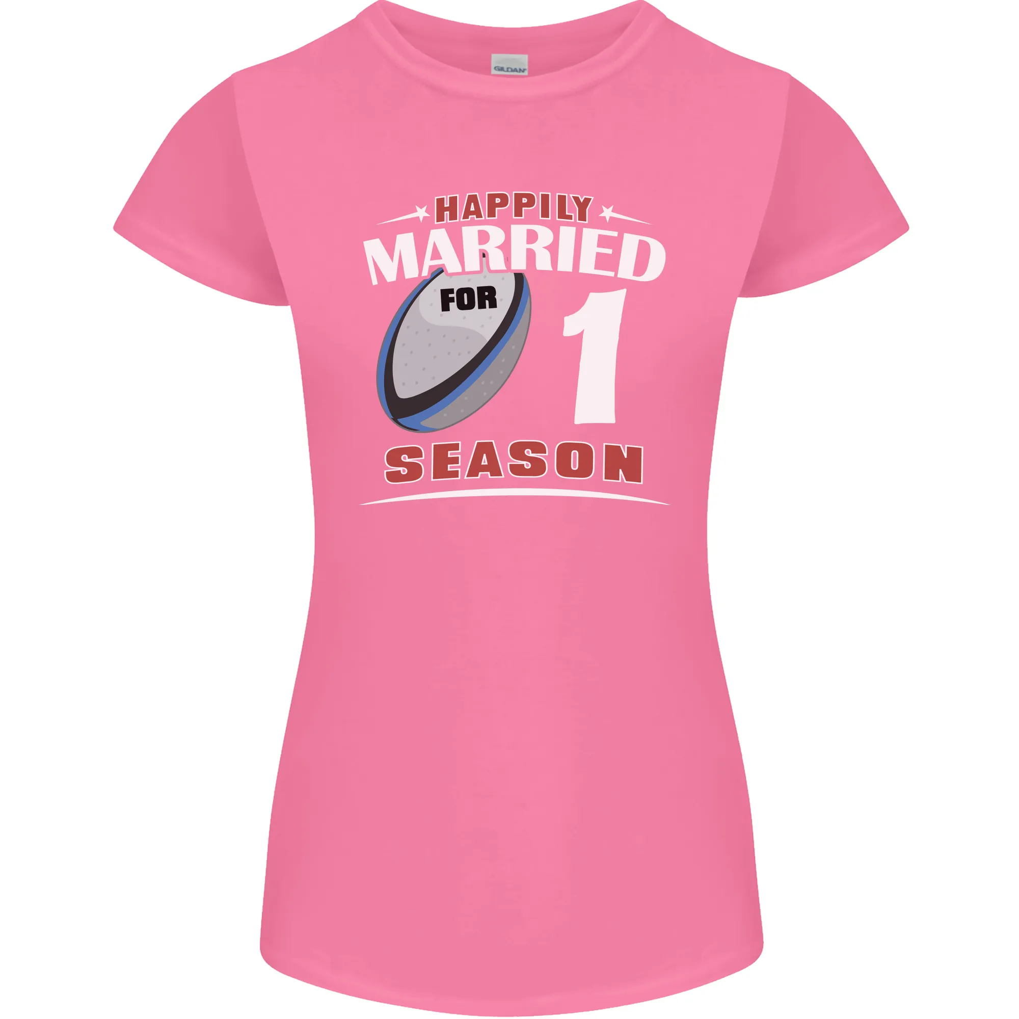1 Year Wedding Anniversary 1st Rugby Womens Petite Cut T-Shirt
