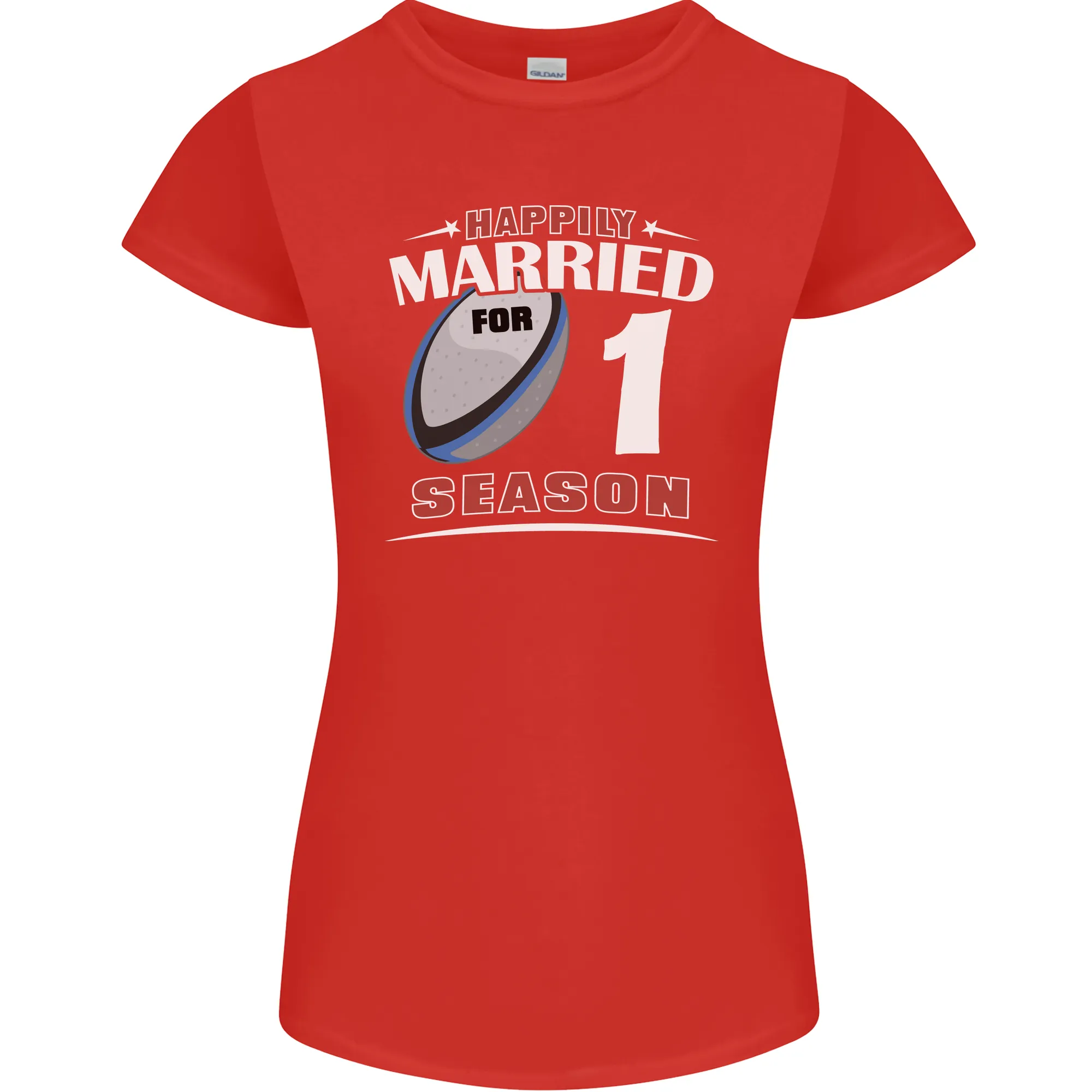 1 Year Wedding Anniversary 1st Rugby Womens Petite Cut T-Shirt
