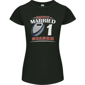 1 Year Wedding Anniversary 1st Rugby Womens Petite Cut T-Shirt