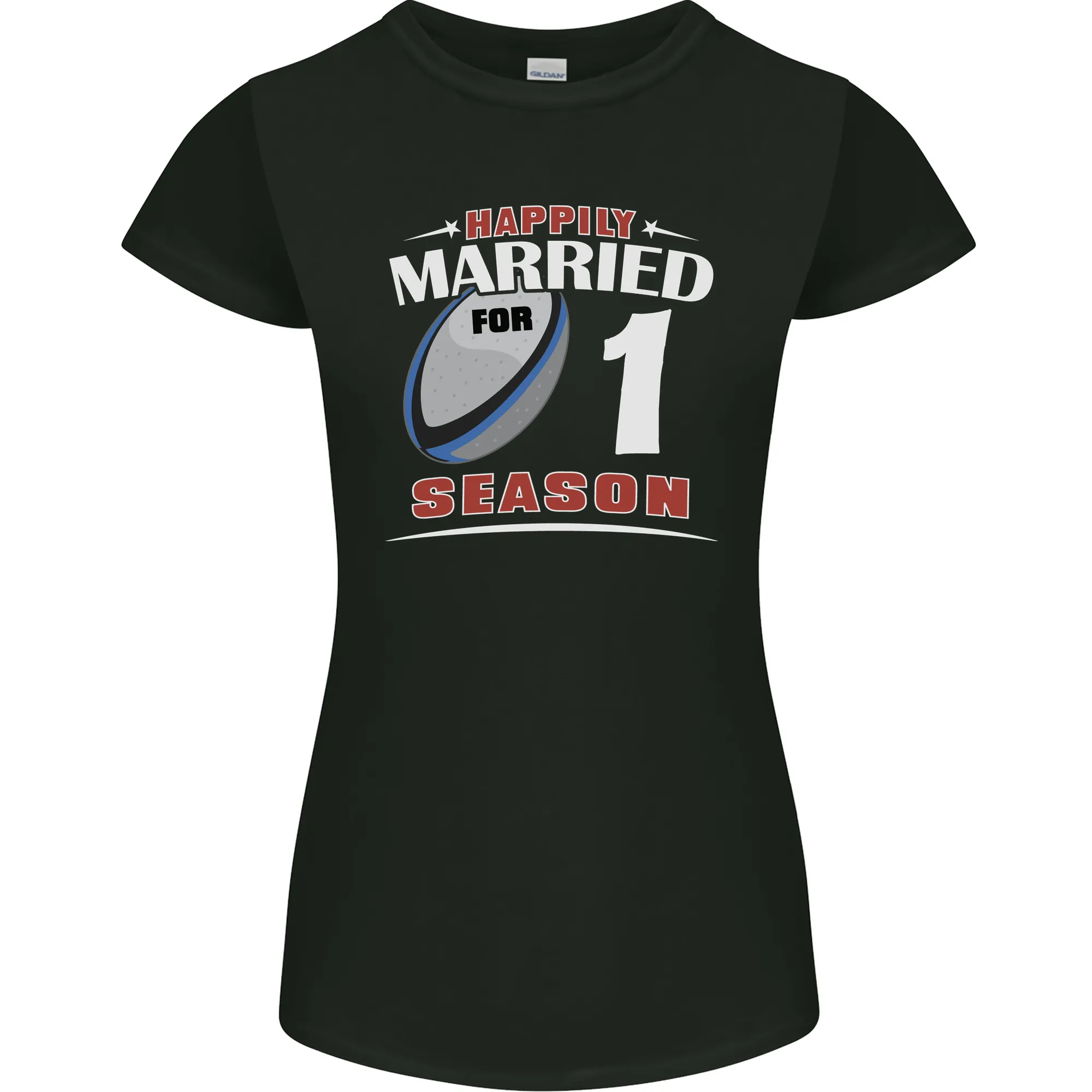 1 Year Wedding Anniversary 1st Rugby Womens Petite Cut T-Shirt