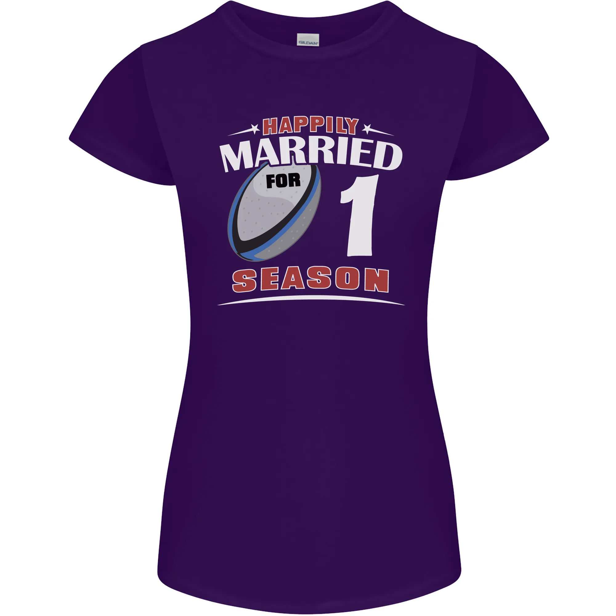 1 Year Wedding Anniversary 1st Rugby Womens Petite Cut T-Shirt