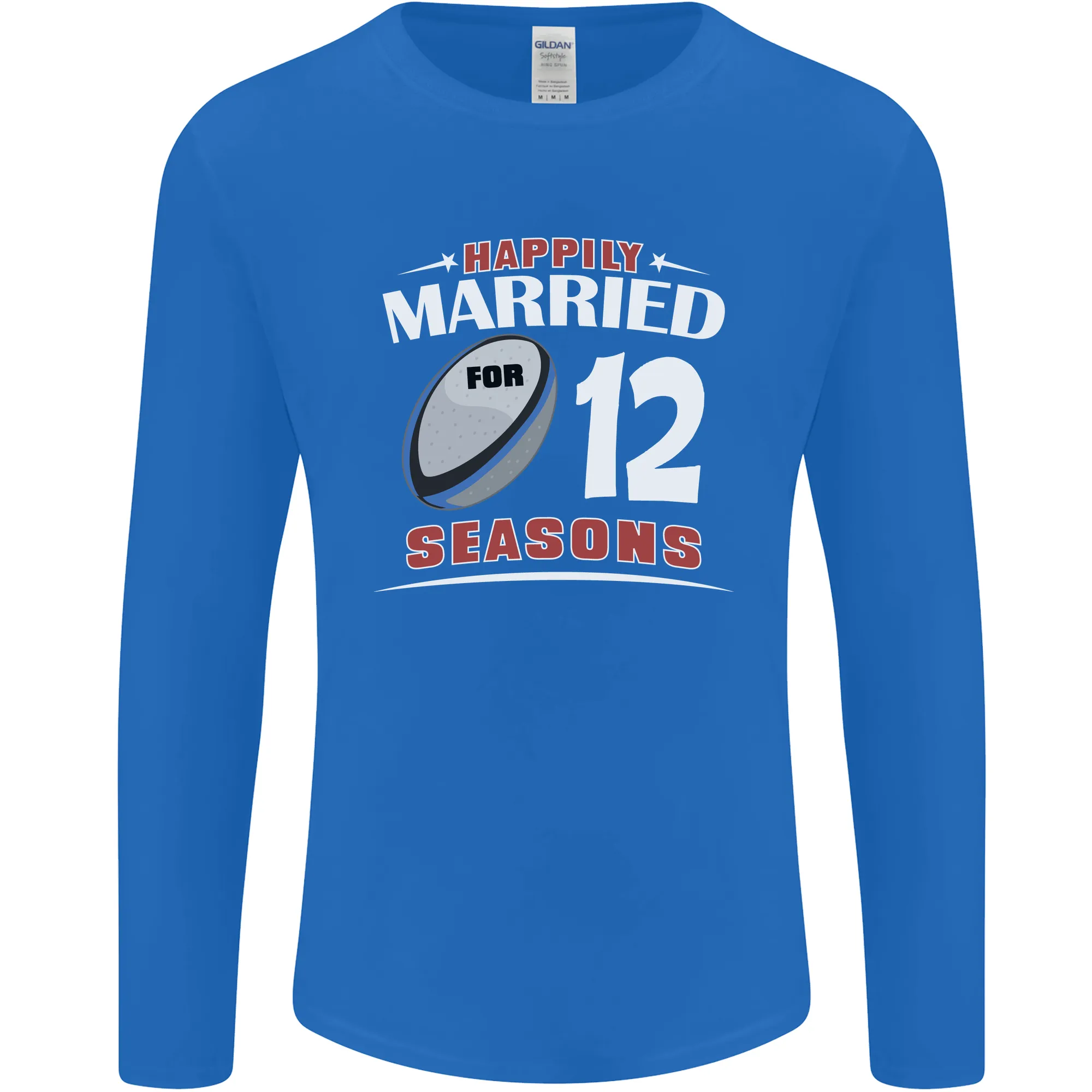 12 Year Wedding Anniversary 12th Rugby Mens Long Sleeve T-Shirt