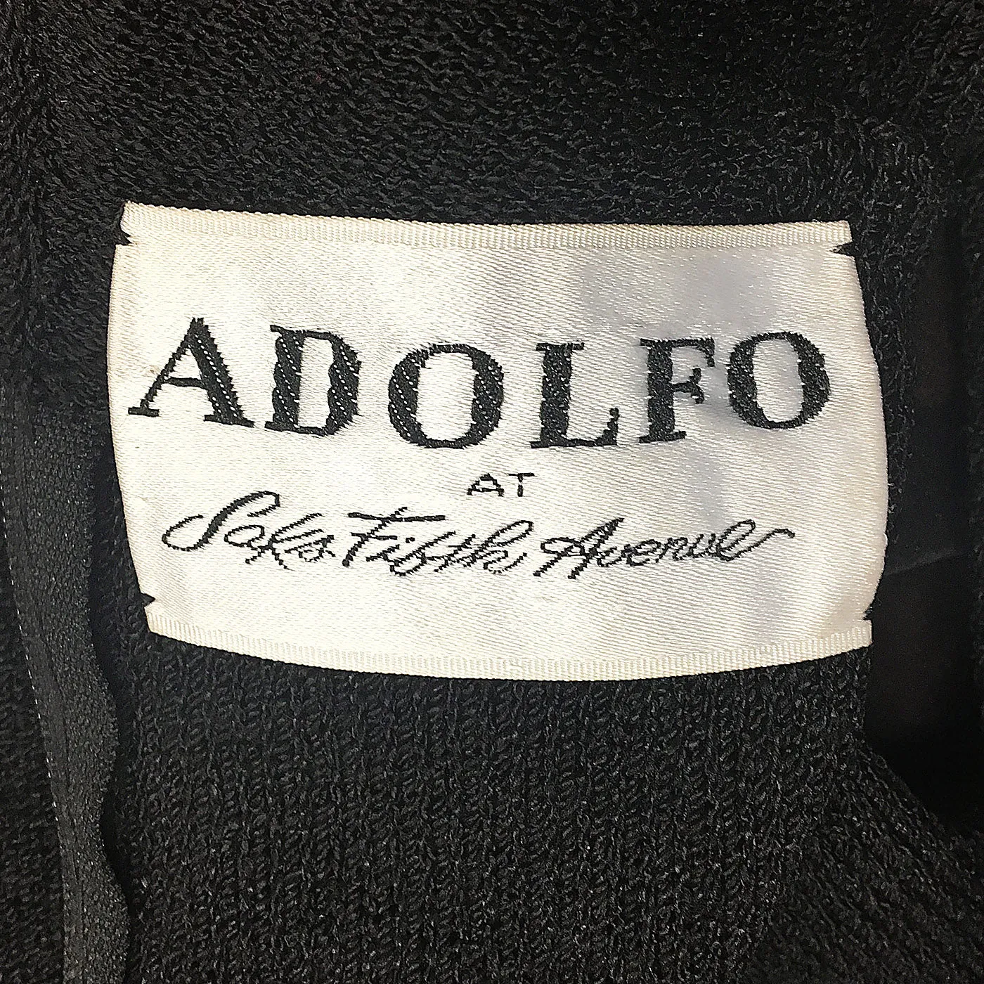 1980s Adolfo Black Knit Dress with Bishop Sleeves