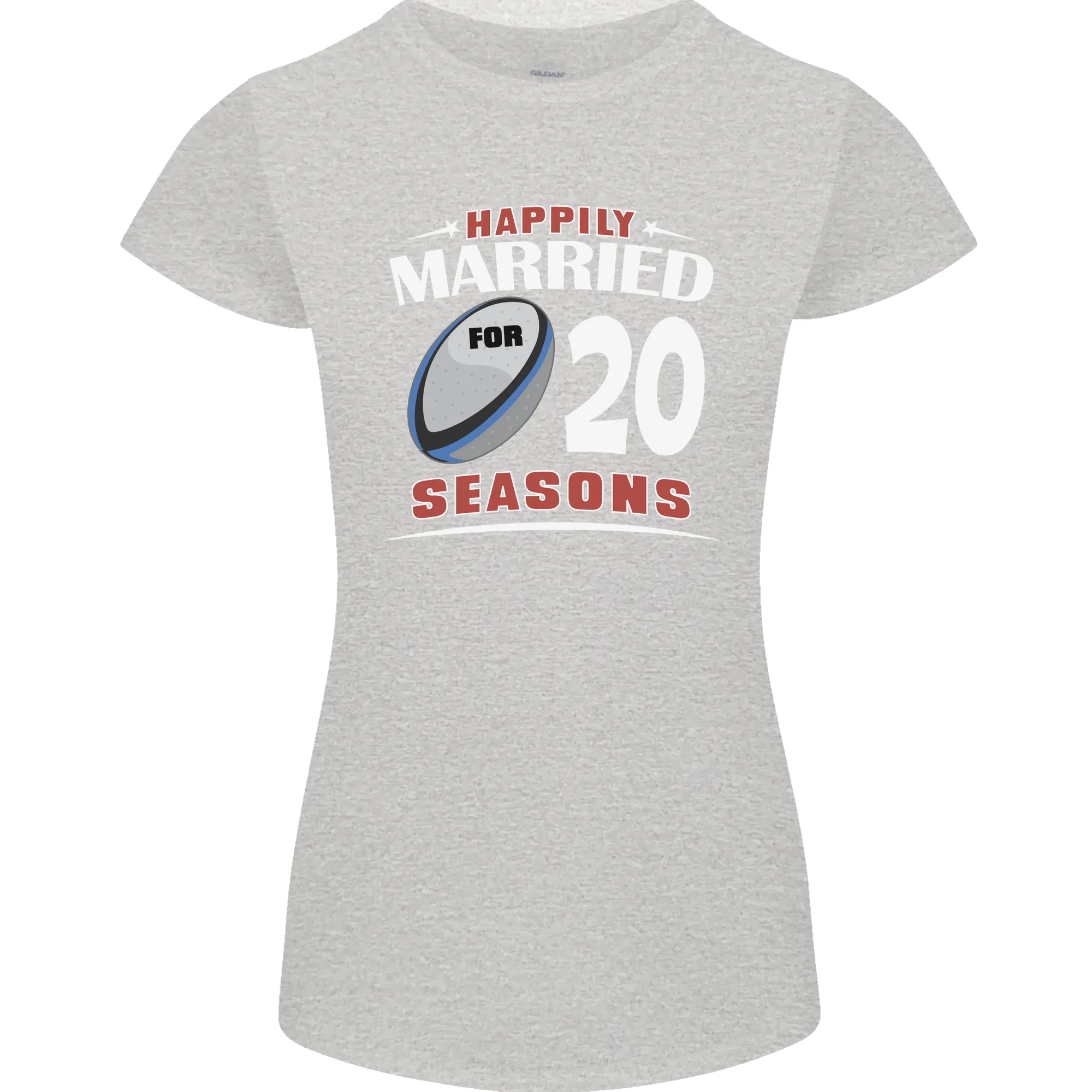 20 Year Wedding Anniversary 20th Rugby Womens Petite Cut T-Shirt