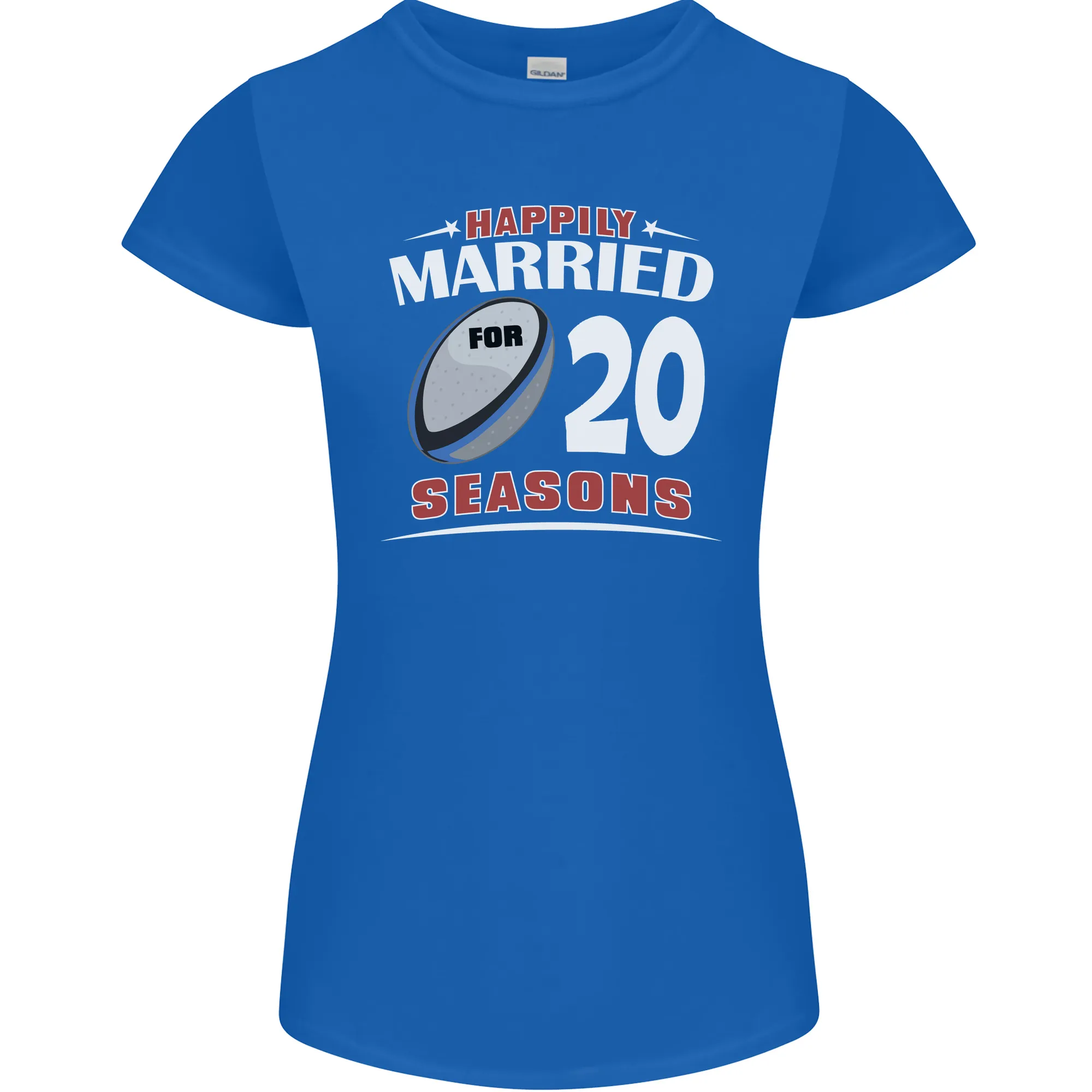 20 Year Wedding Anniversary 20th Rugby Womens Petite Cut T-Shirt