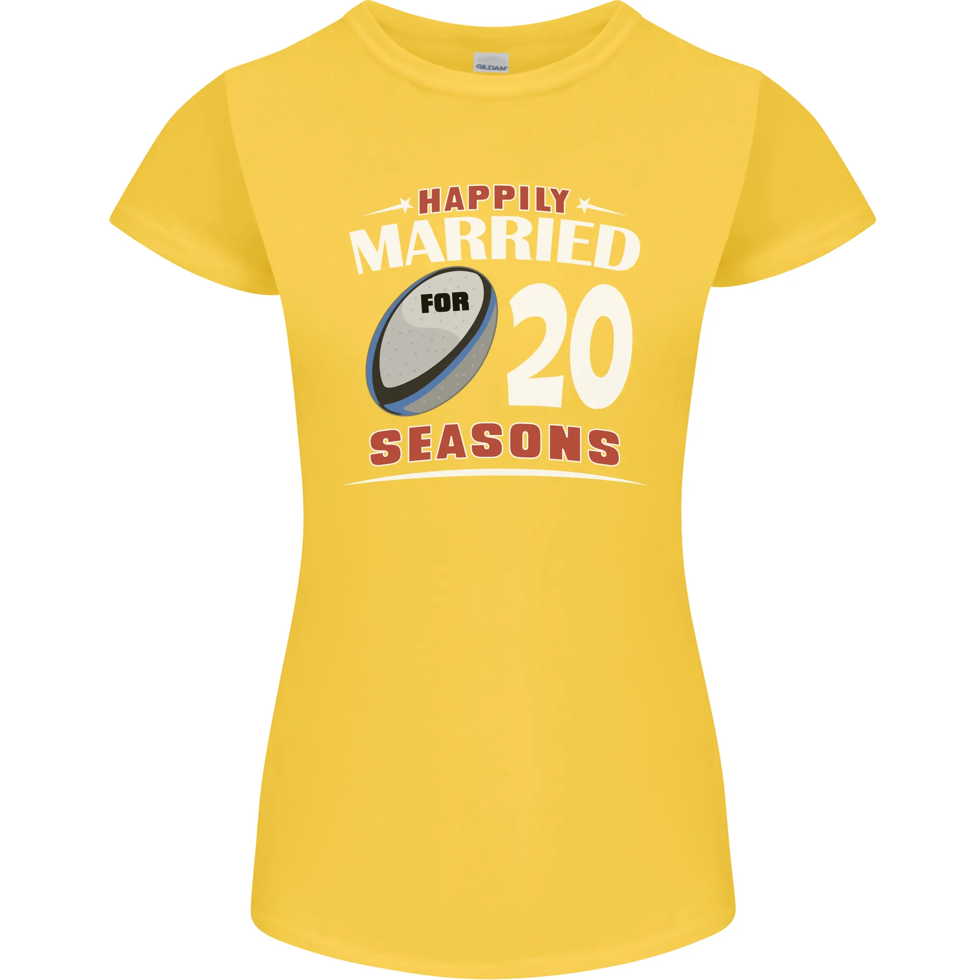 20 Year Wedding Anniversary 20th Rugby Womens Petite Cut T-Shirt
