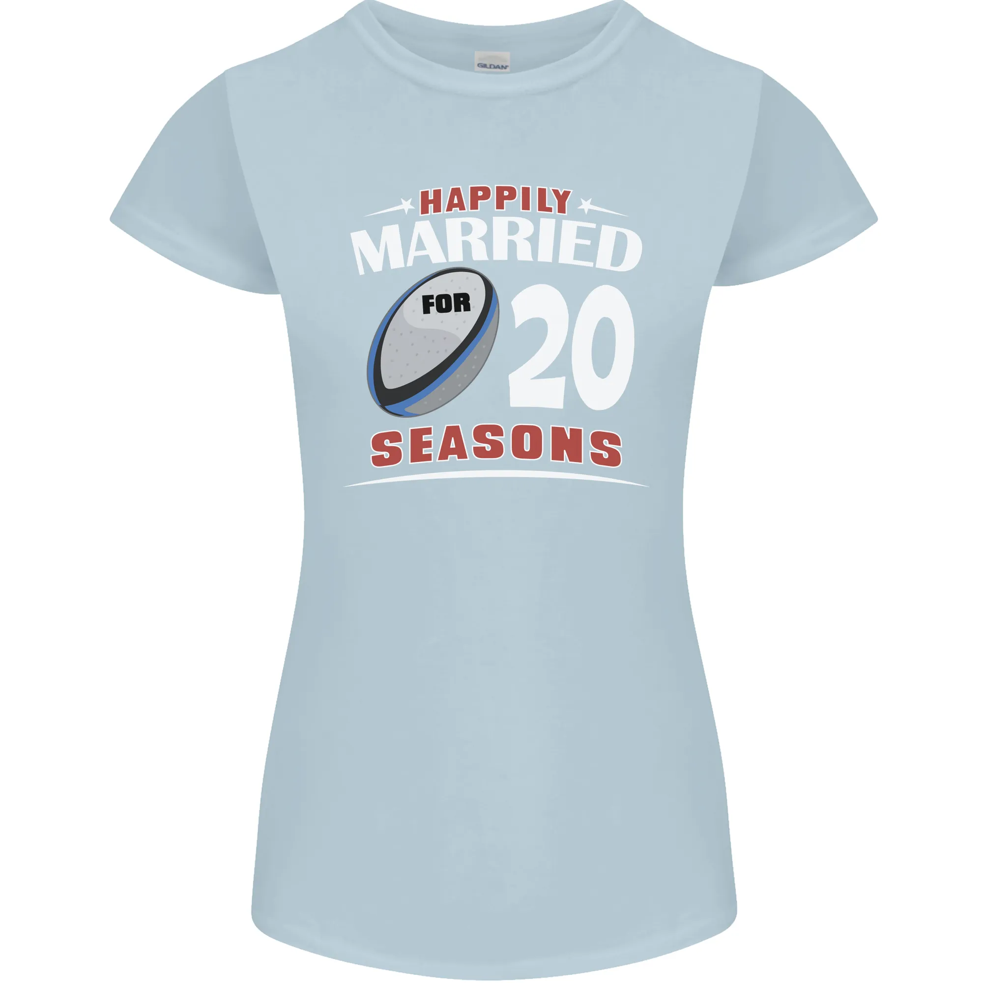 20 Year Wedding Anniversary 20th Rugby Womens Petite Cut T-Shirt