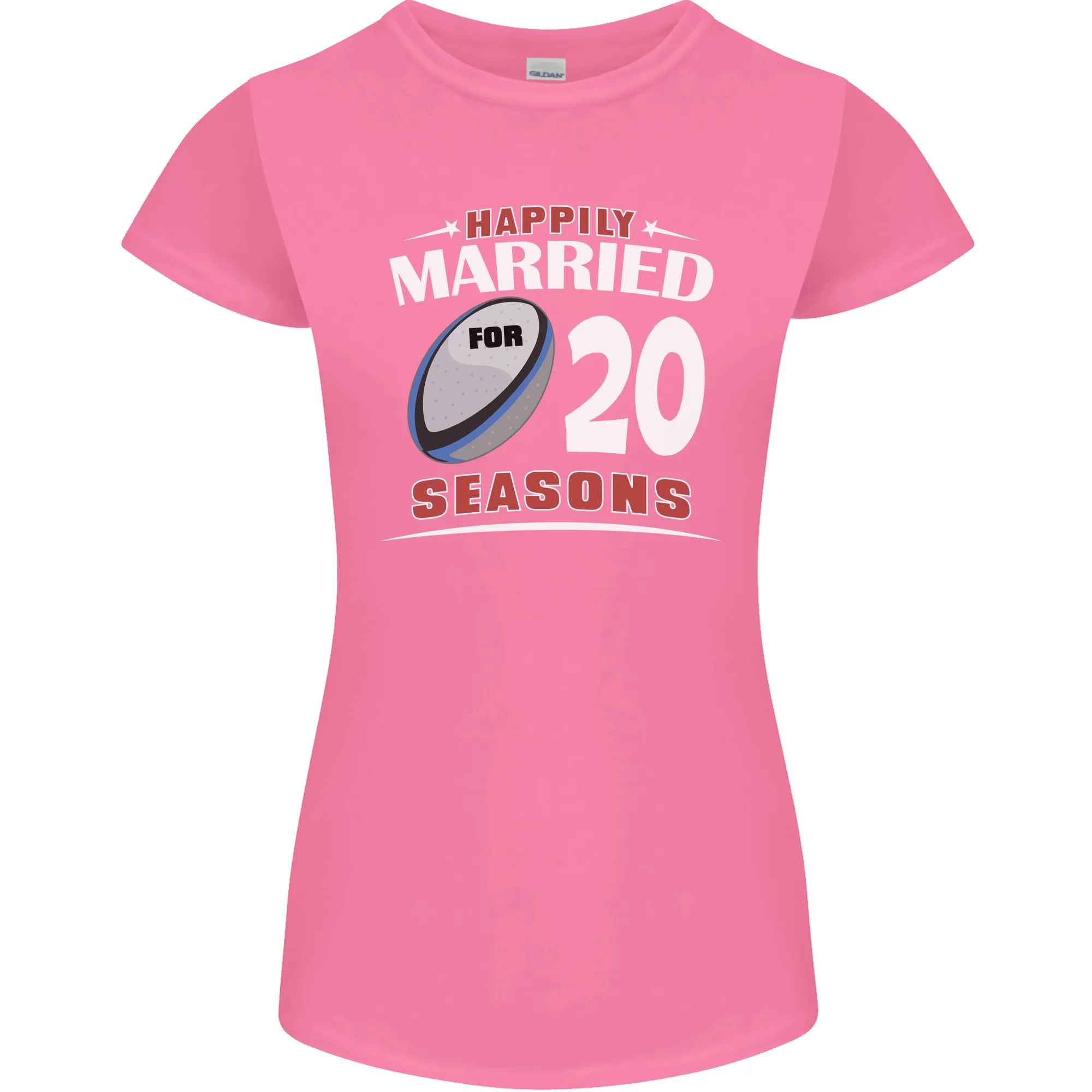 20 Year Wedding Anniversary 20th Rugby Womens Petite Cut T-Shirt