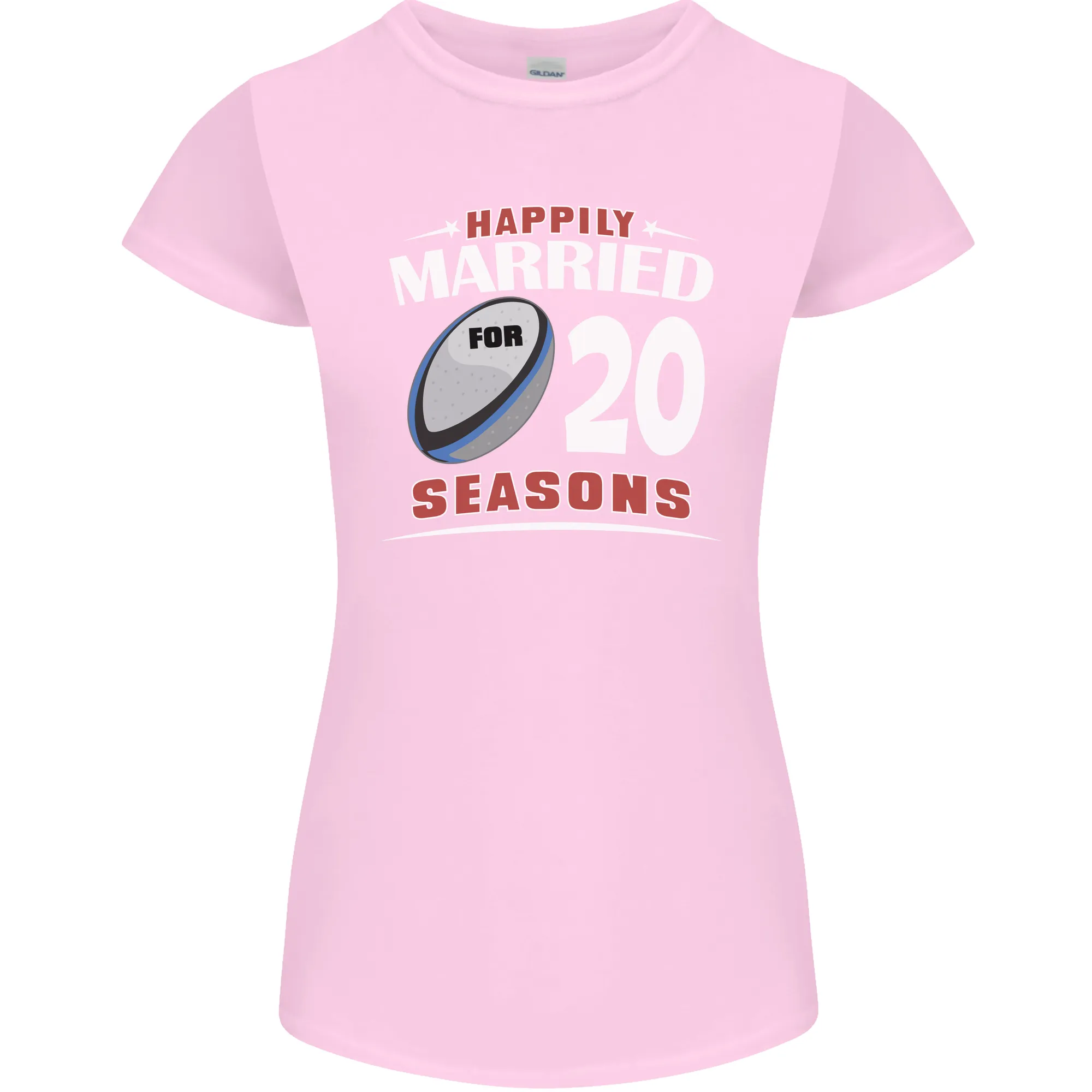 20 Year Wedding Anniversary 20th Rugby Womens Petite Cut T-Shirt