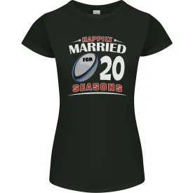 20 Year Wedding Anniversary 20th Rugby Womens Petite Cut T-Shirt