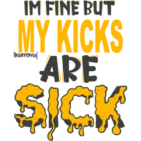 Air Jordan 9 Dark Charcoal University Gold Black T-Shirt (Im fine but my kicks are sick )