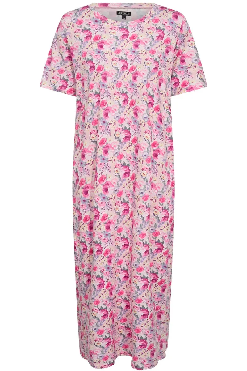 Alma Tshirt Dress | Romantic Flowers | Kjole fra Liberté