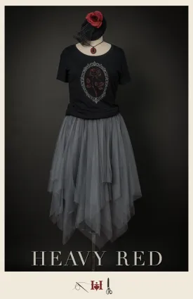 Alone In A Crowd Grey Net Skirt