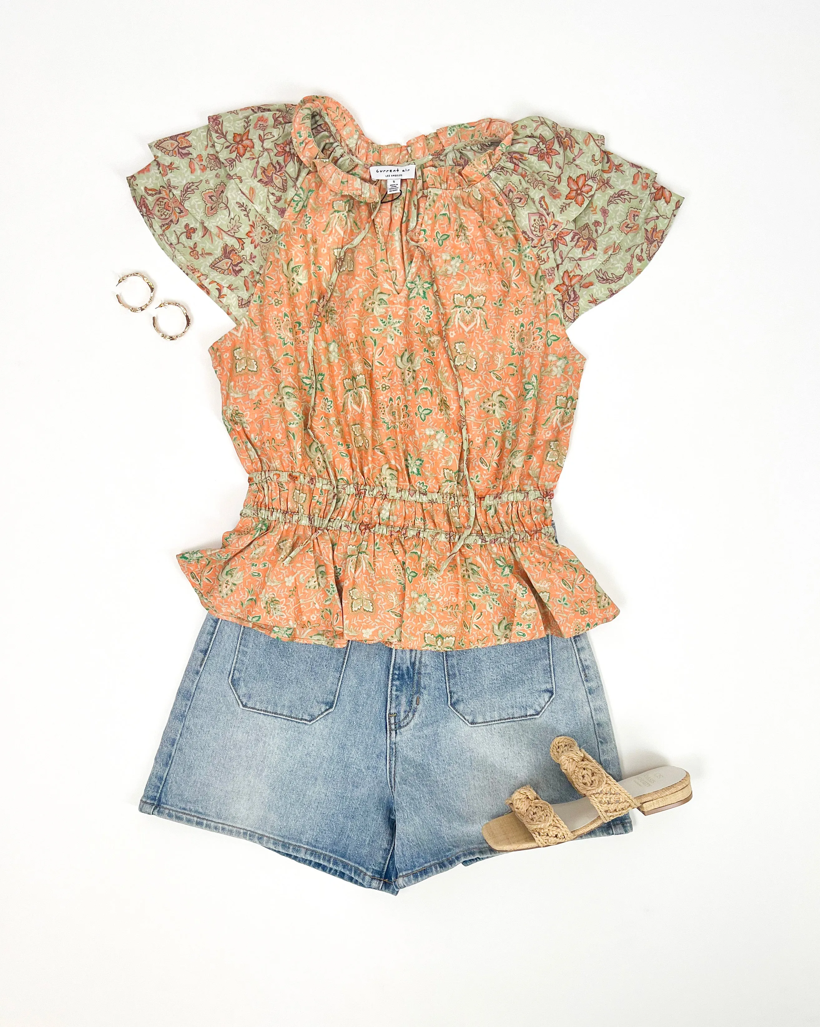 BOHO DREAMS FLORAL PRINTED PEPLUM TOP