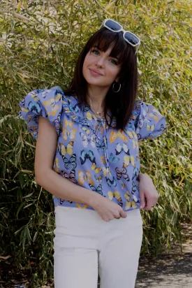 Buddylove Leeland Puff Sleeve Top - Painted Lady