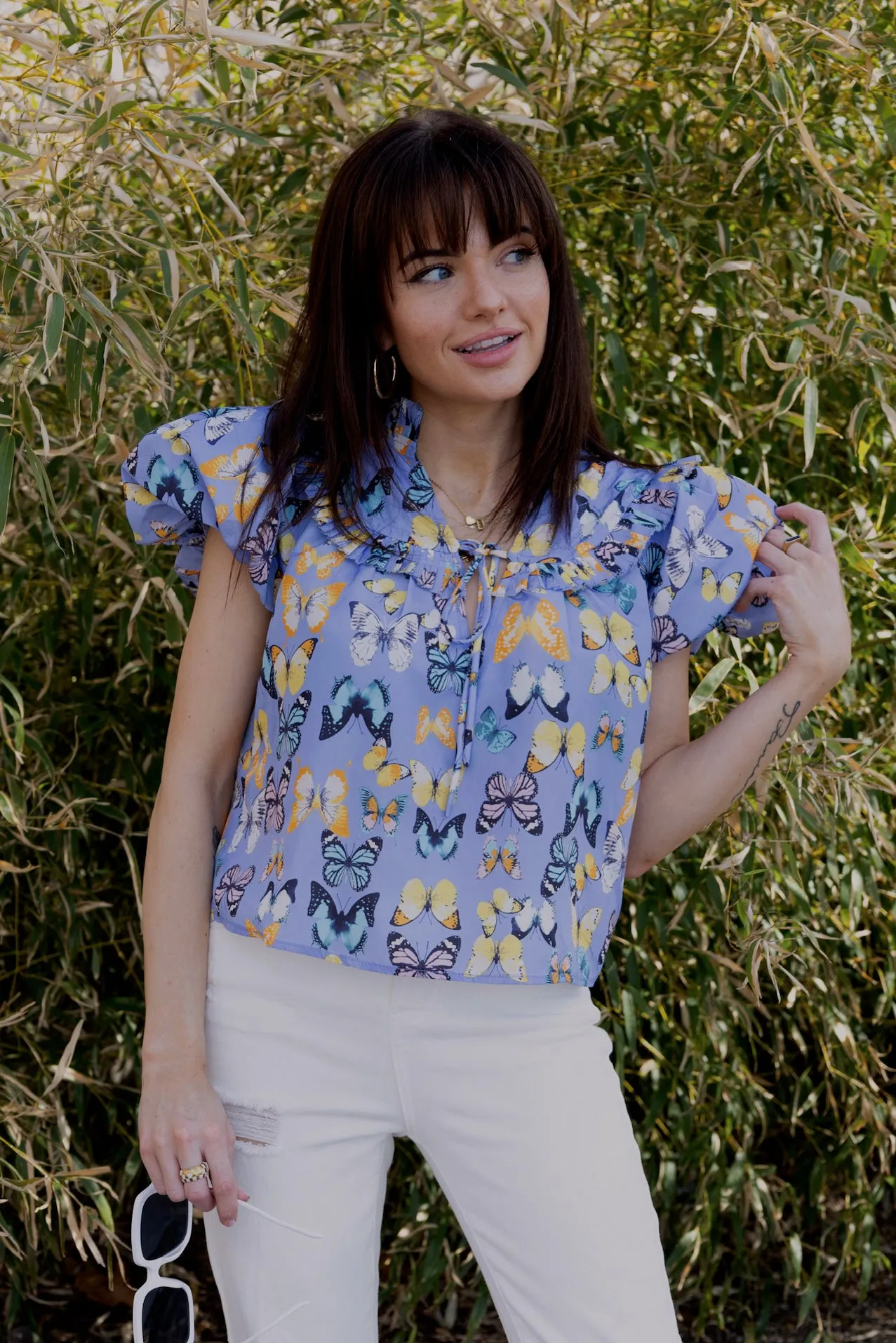 Buddylove Leeland Puff Sleeve Top - Painted Lady