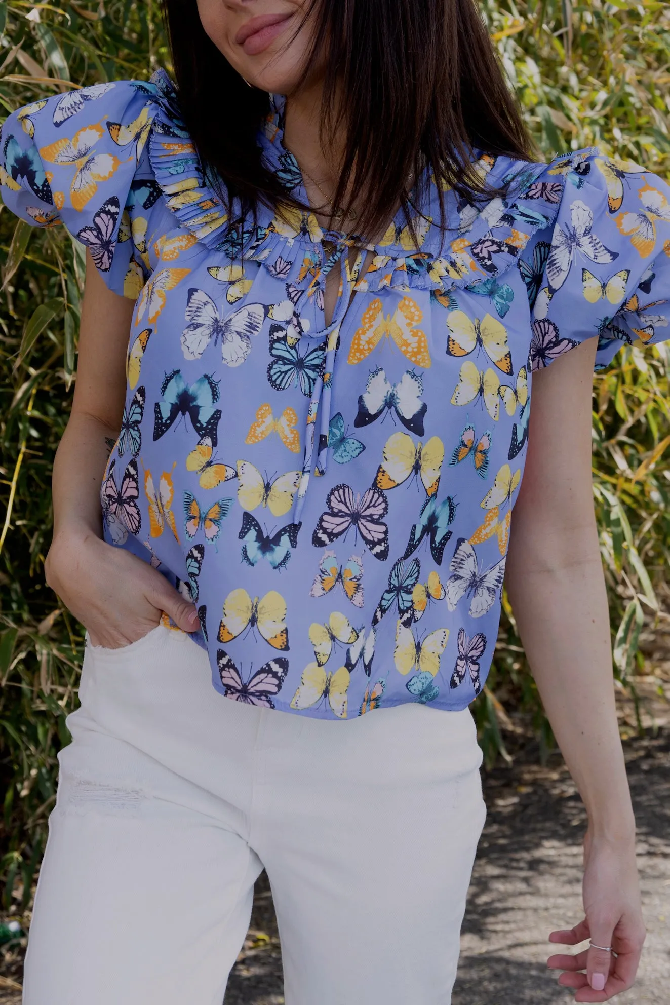 Buddylove Leeland Puff Sleeve Top - Painted Lady
