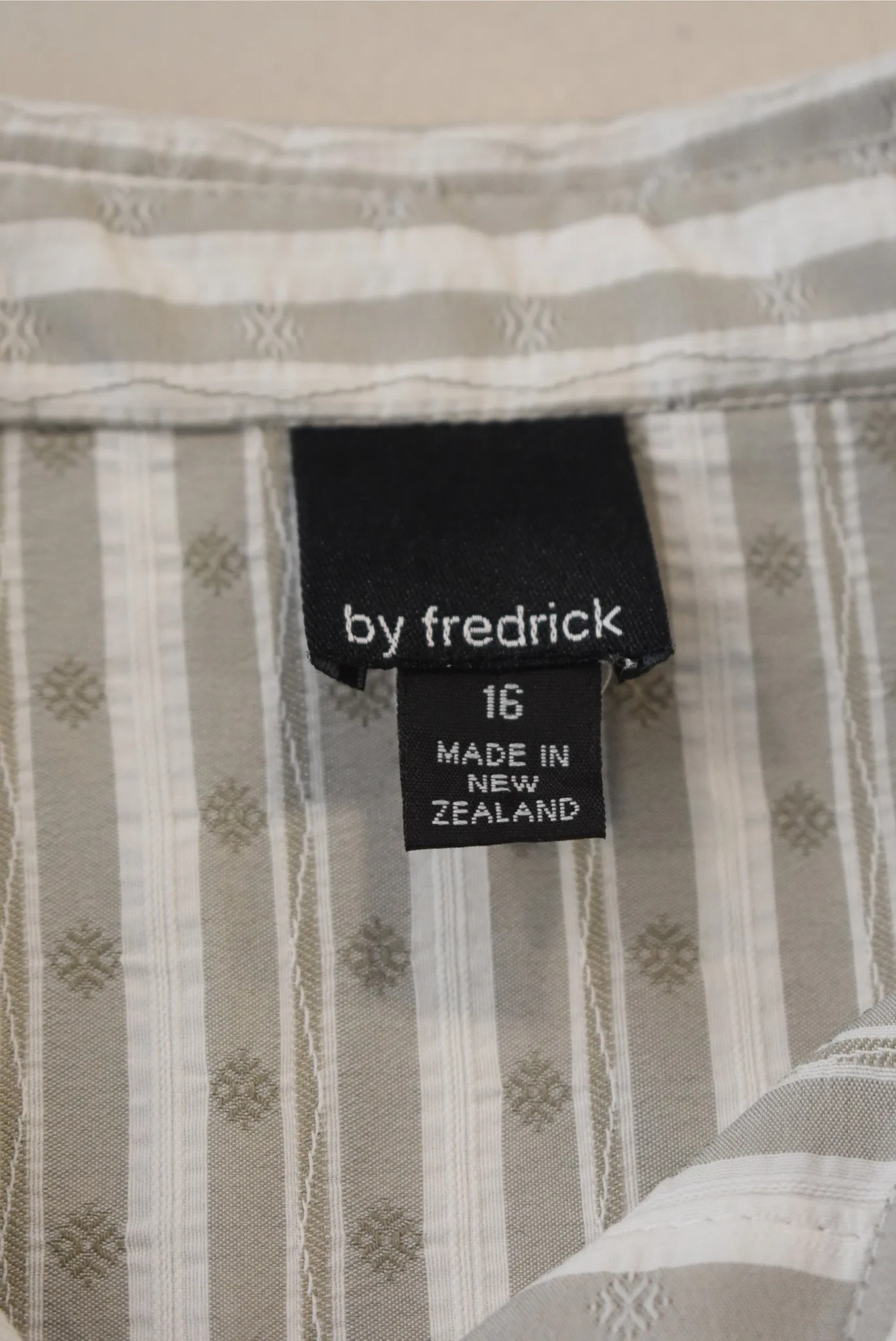 By Frederick NZ made button up blouse, 16