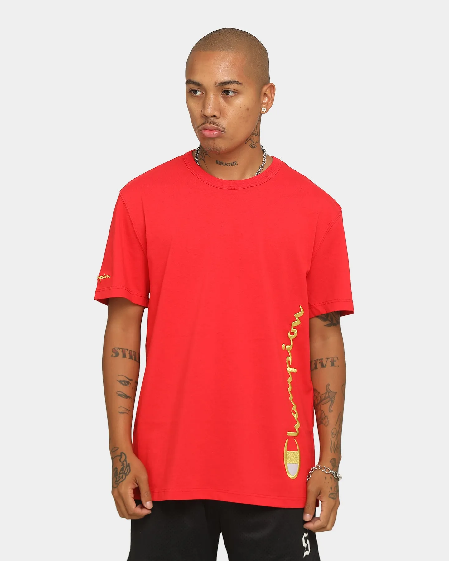 Champion Heritage Script T-Shirt Red/Gold