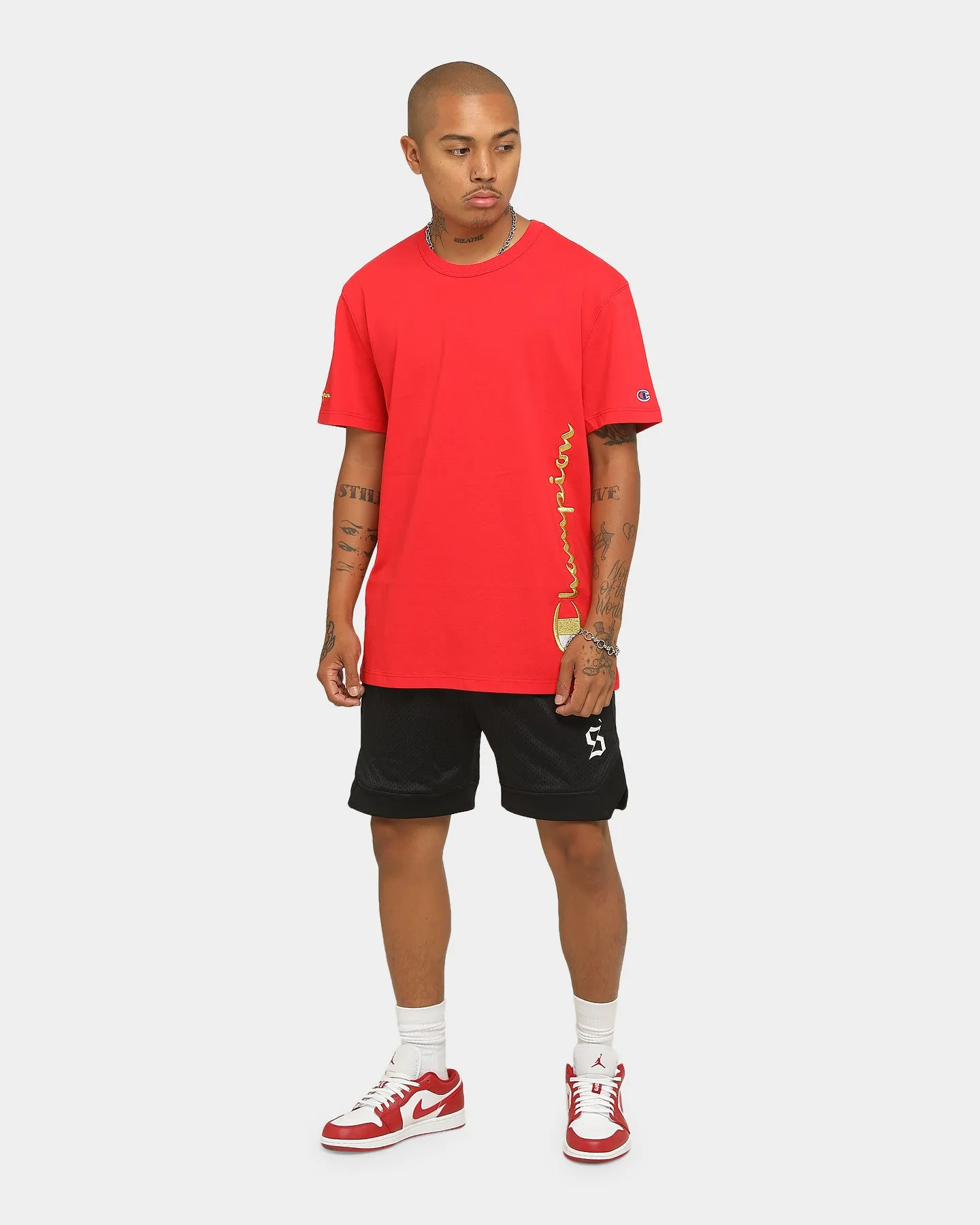 Champion Heritage Script T-Shirt Red/Gold