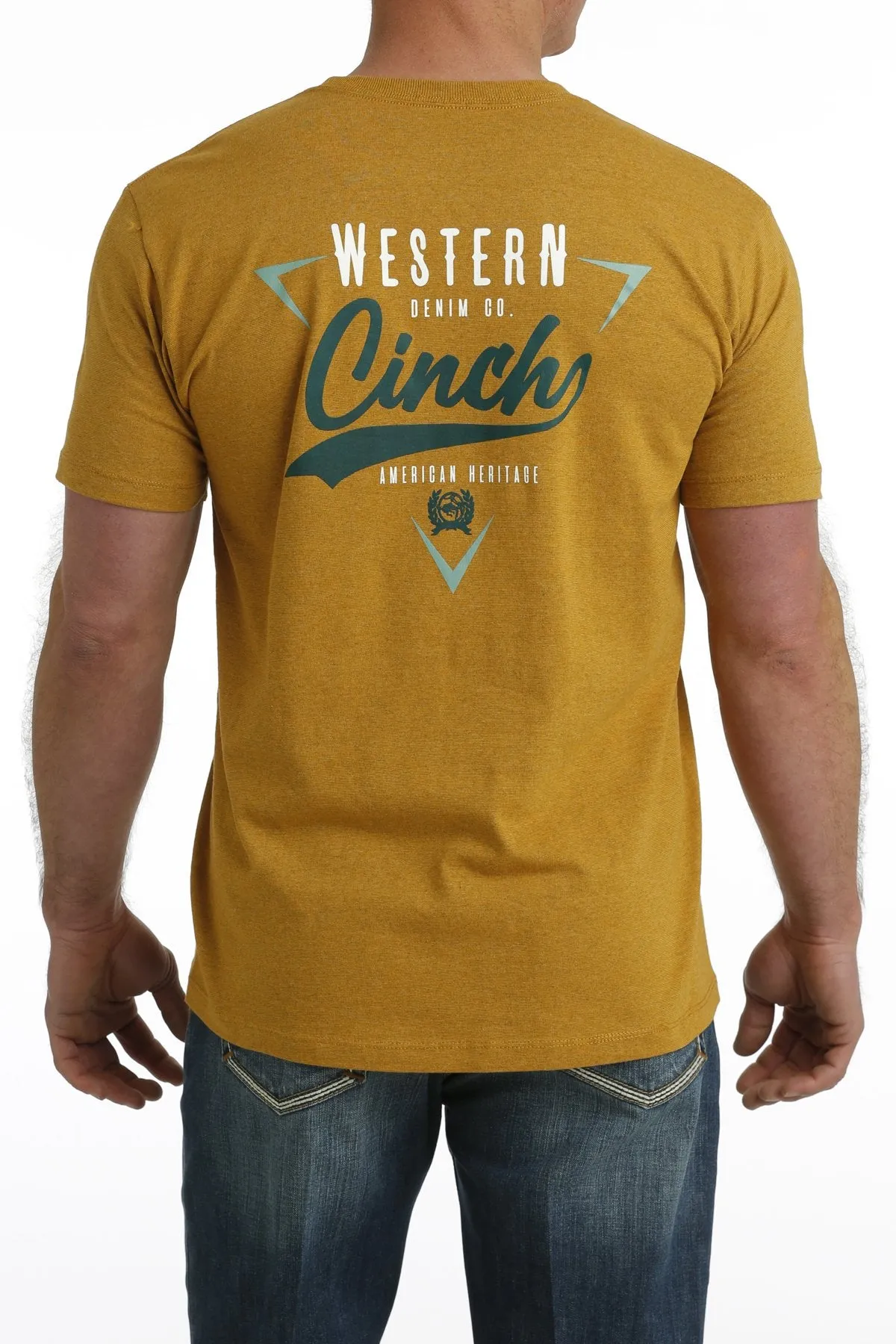 Cinch Men's Western Denim Co. Logo T-Shirt in Gold