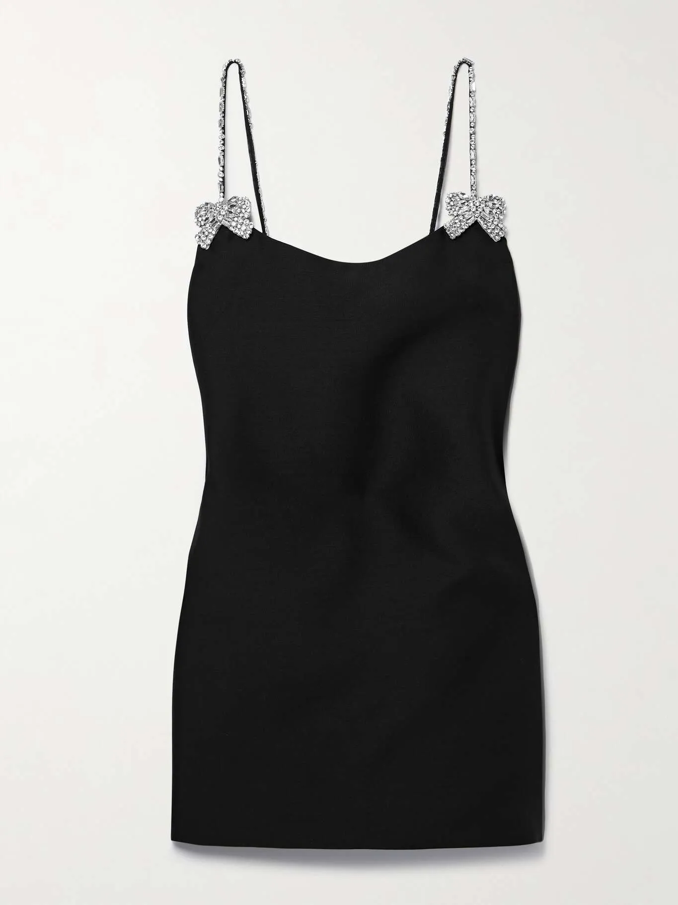 Crystal-embellished Wool and Silk-blend Crepe Mini Dress