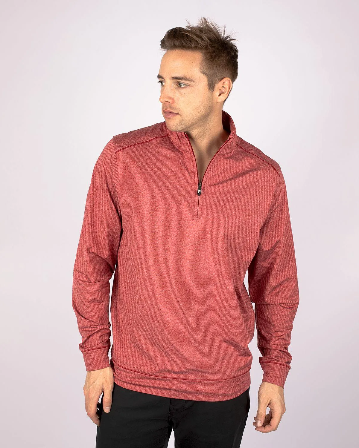 Cutter & Buck Shoreline 1/4 Zip Cardinal Red Heather