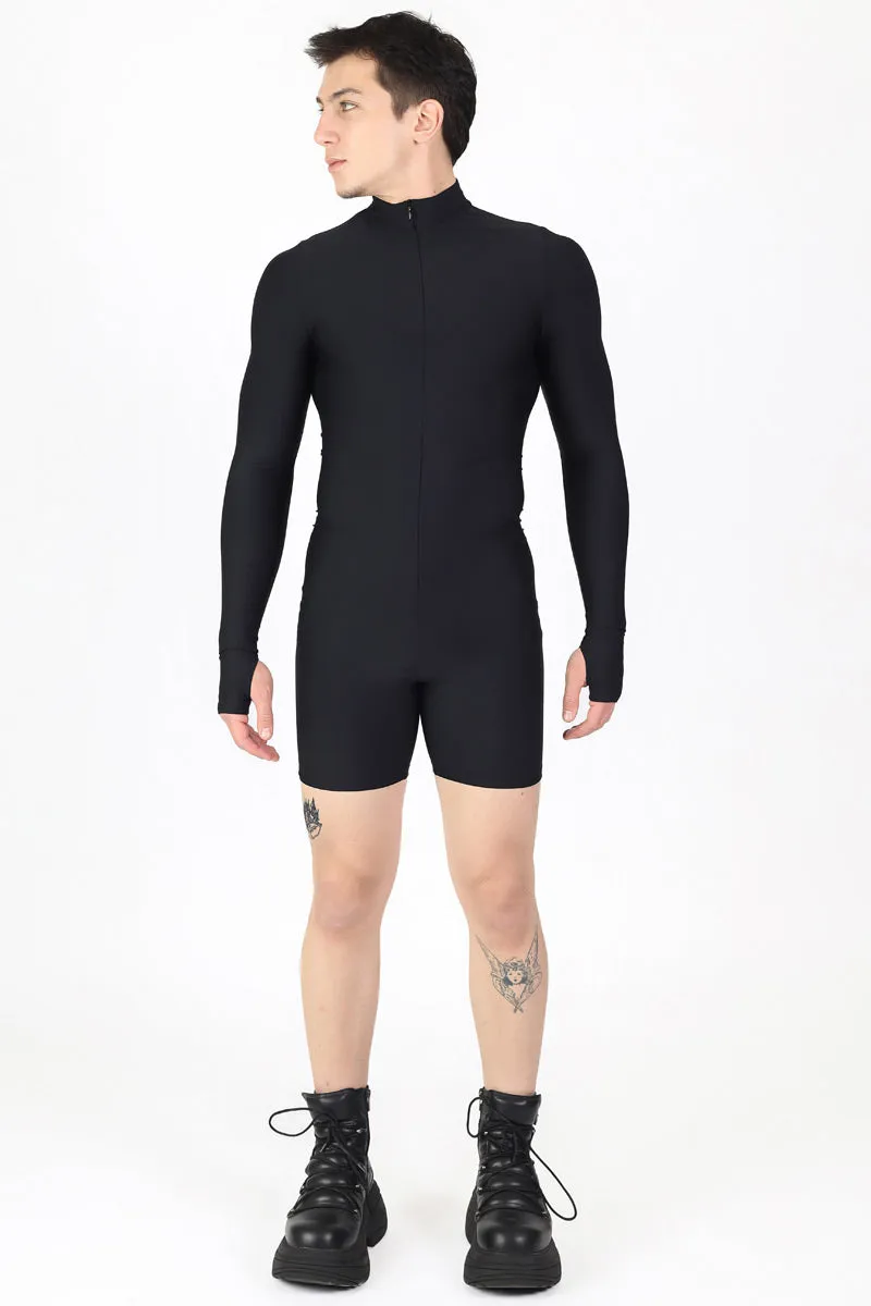 Deep Black Men's Romper