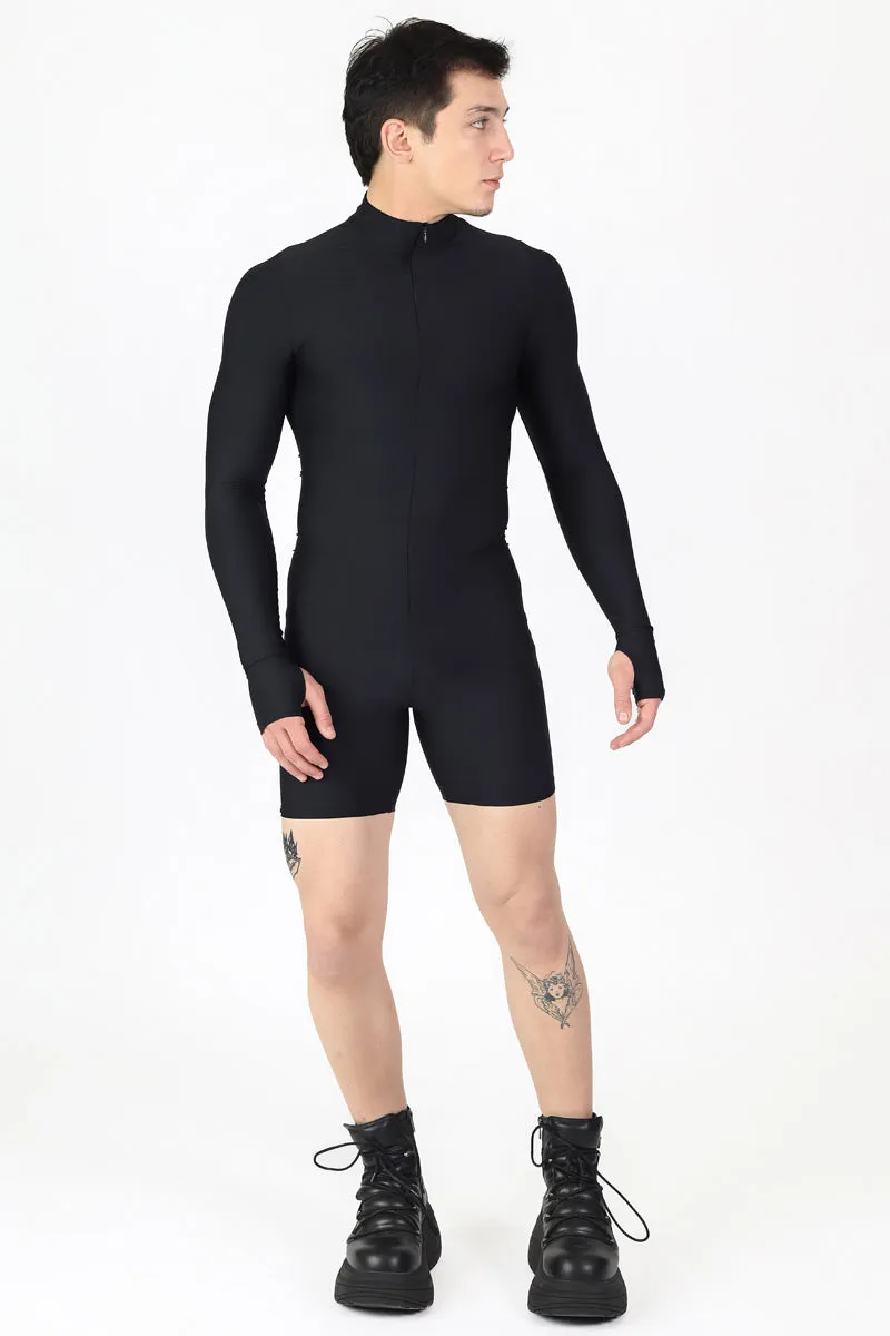 Deep Black Men's Romper