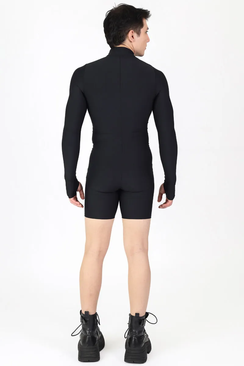 Deep Black Men's Romper