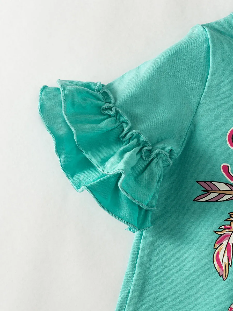 Dreamcatcher Follow Dream Ruffle Baby Girl Romper