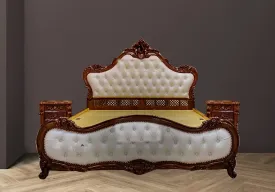 Elegant Designer Teak Wooden Bed Set
