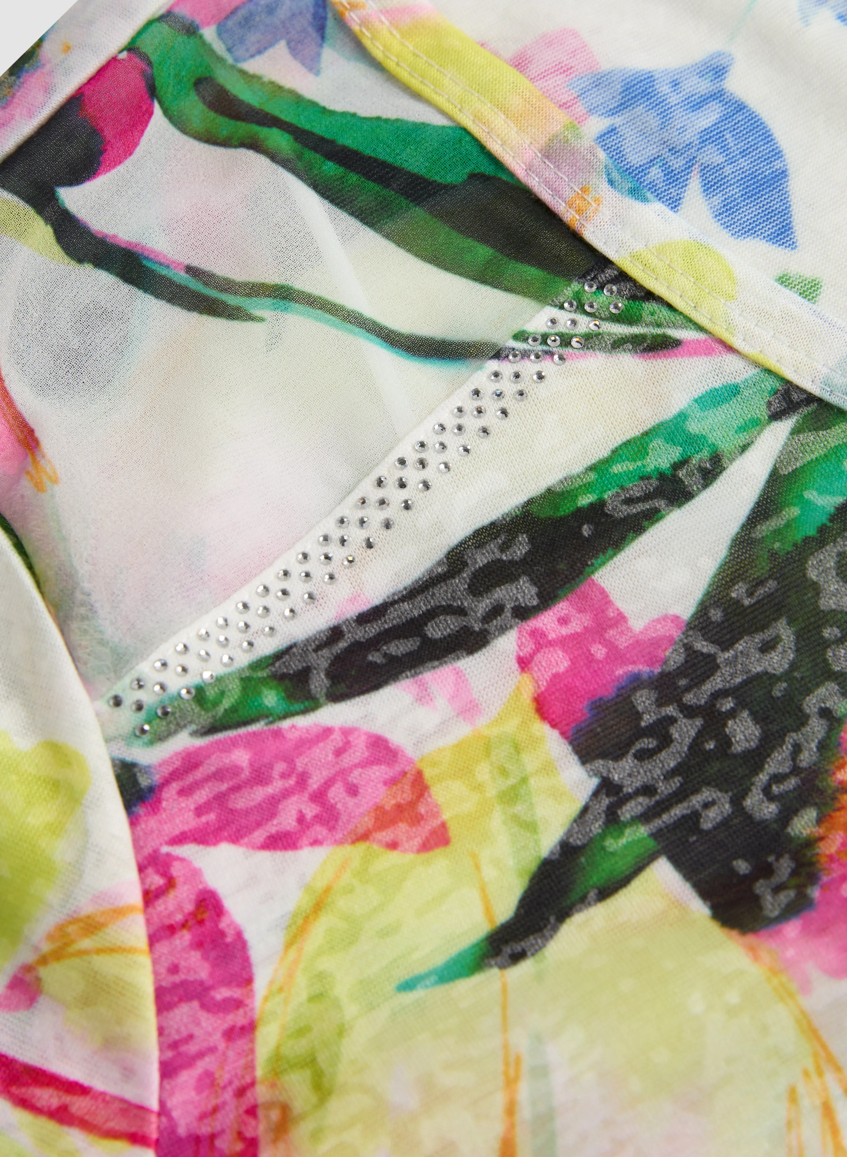 Floral Print Heathered T-Shirt