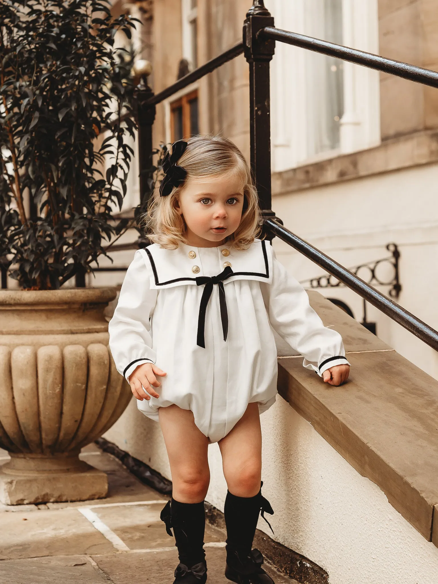 'Florri' monochrome sailor collar romper