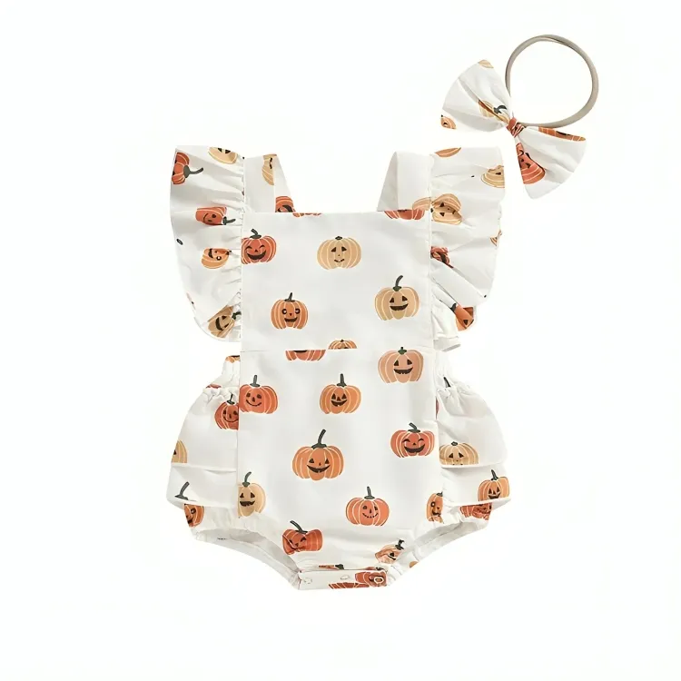 Flutter Sleeve Halloween Romper