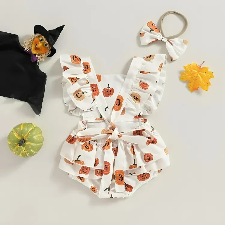 Flutter Sleeve Halloween Romper