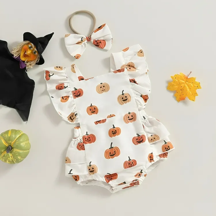 Flutter Sleeve Halloween Romper