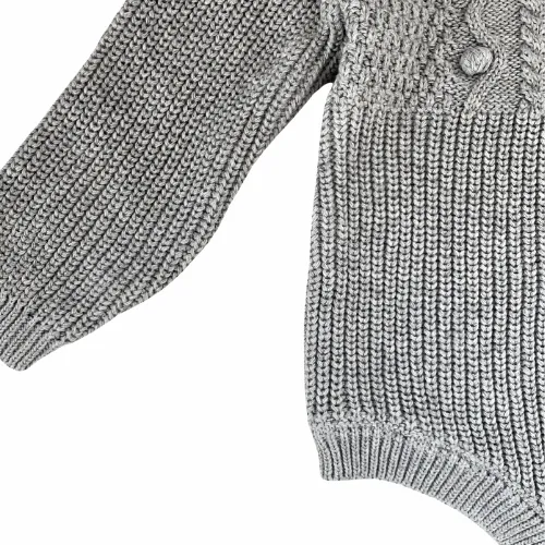 Flutter Sleeve Knit Romper || Biscotti/Stormy Gray