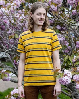 Gold Sunset Stripe Retro T Shirt