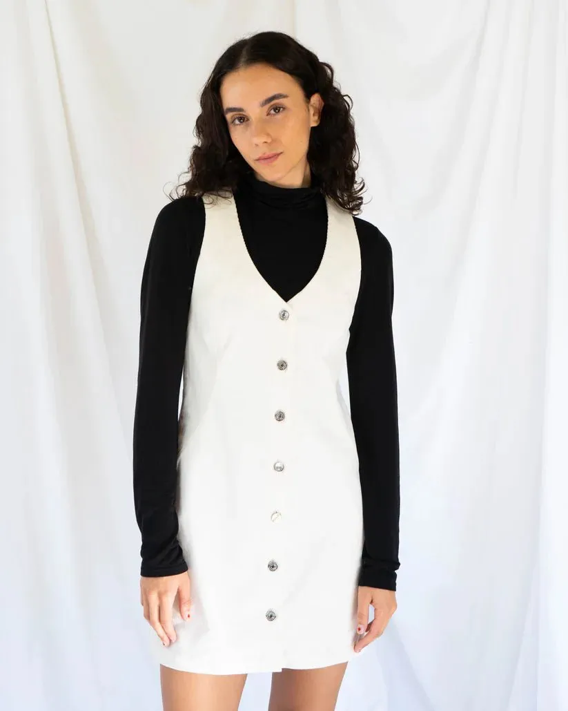 Hijulez Stella Cord Dress (Off-White)