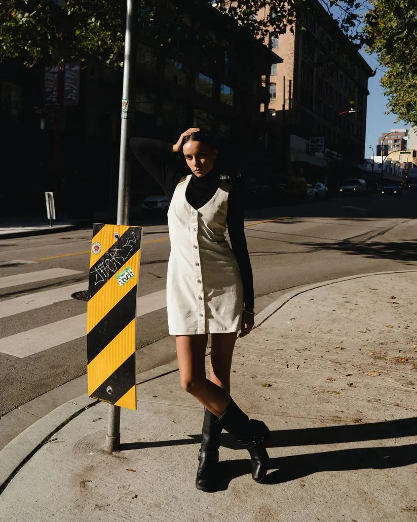 Hijulez Stella Cord Dress (Off-White)