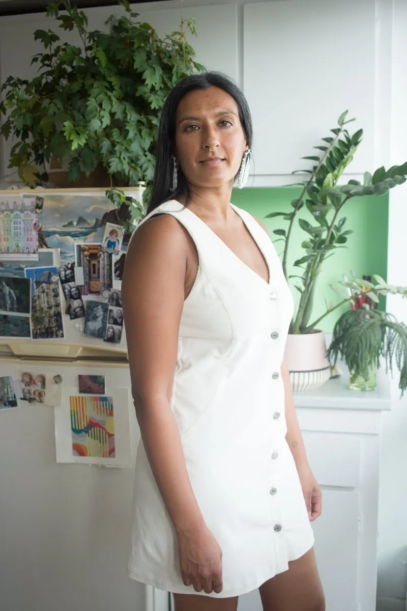 Hijulez Stella Cord Dress (Off-White)