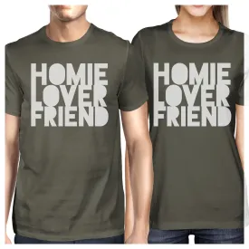 Homie Lover Friend Matching Couple Dark Grey Shirts