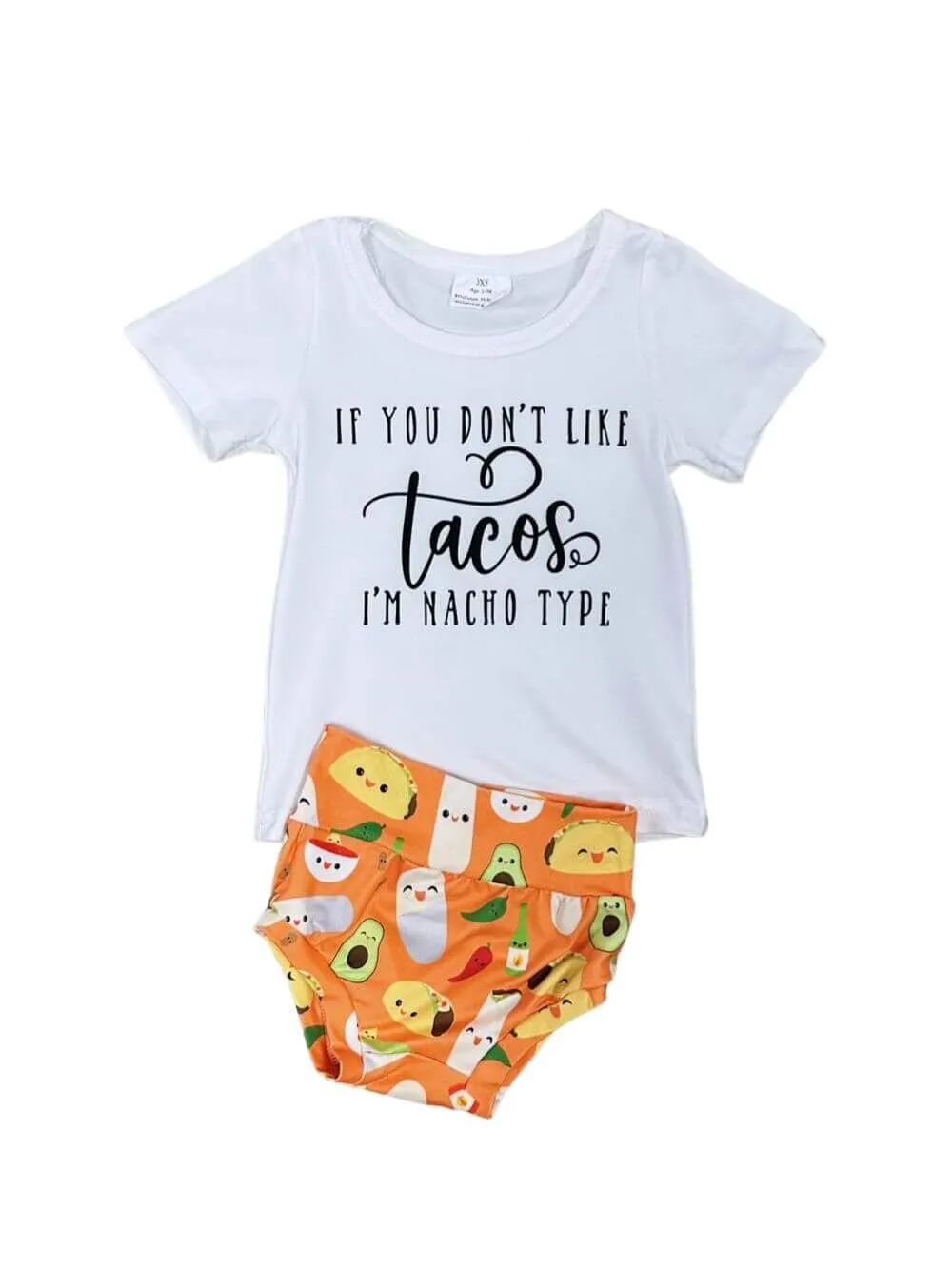 I'm Nacho Type Baby Girls Taco 2 Piece Outfit