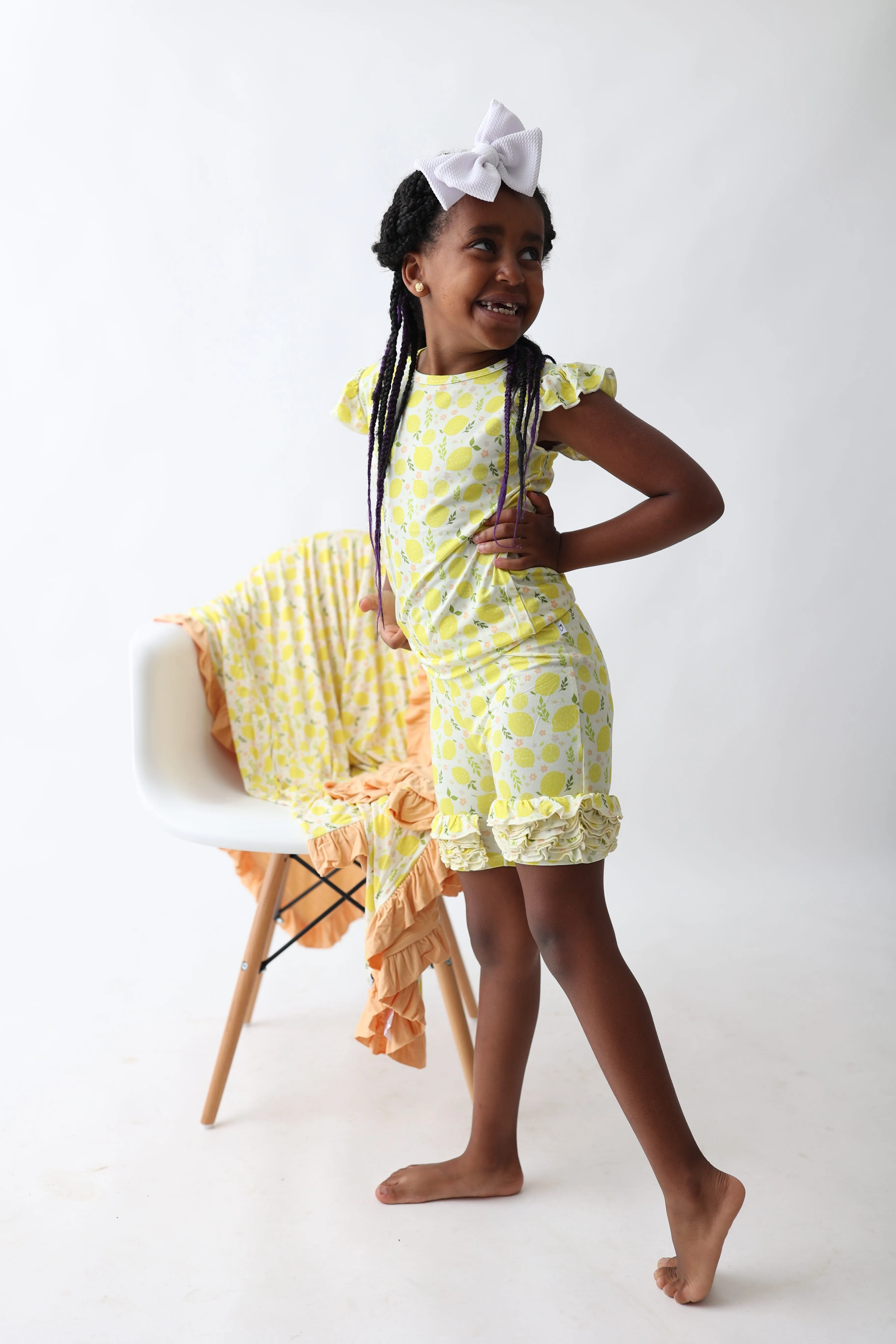 LEMON BLOSSOMS DREAM CAP SLEEVE TOP
