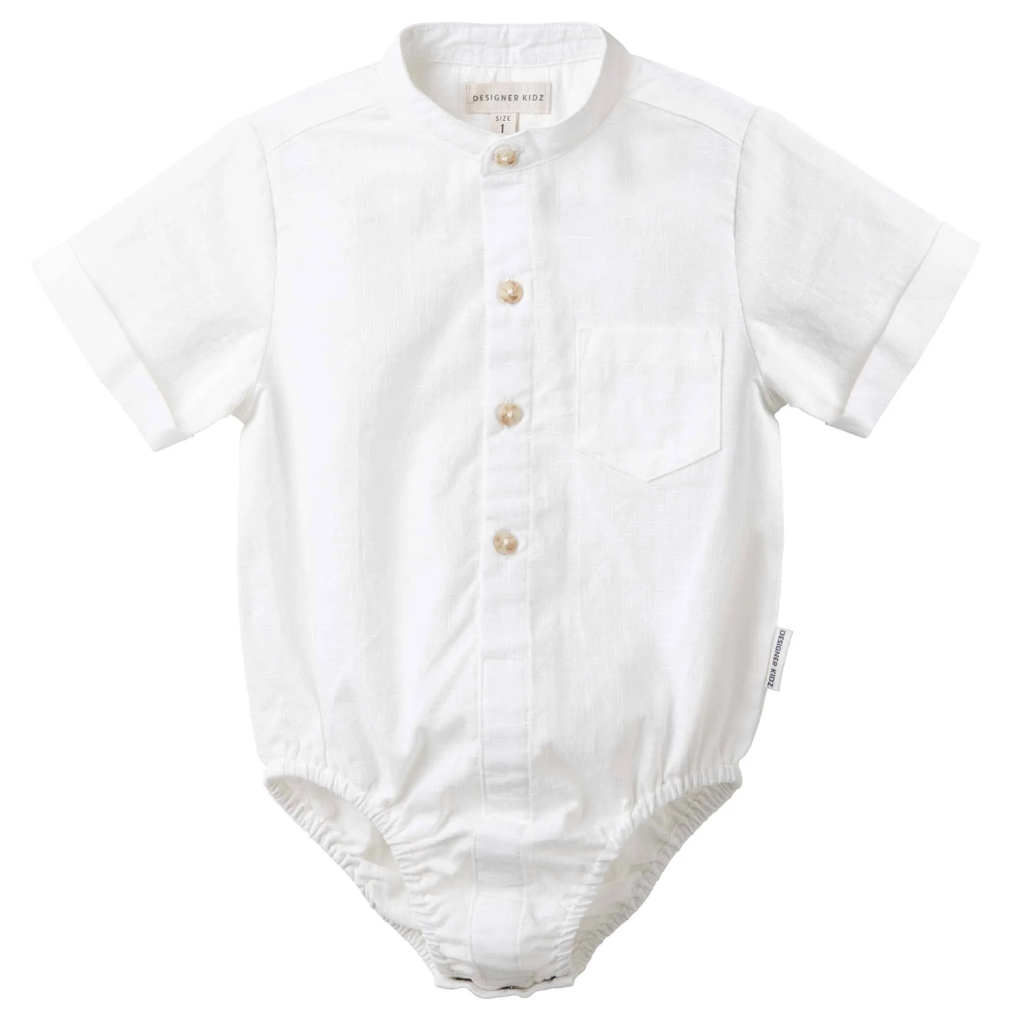 Leo Button Romper - Ivory