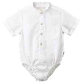 Leo Button Romper - Ivory