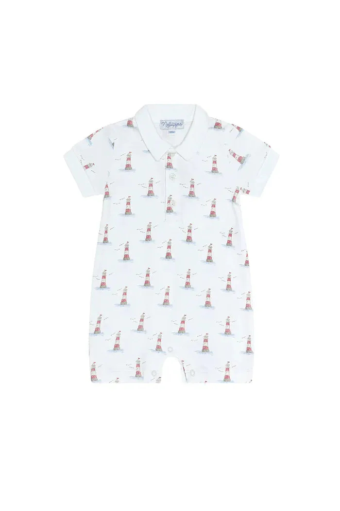 Lighthouse Print Romper Short Sleeve