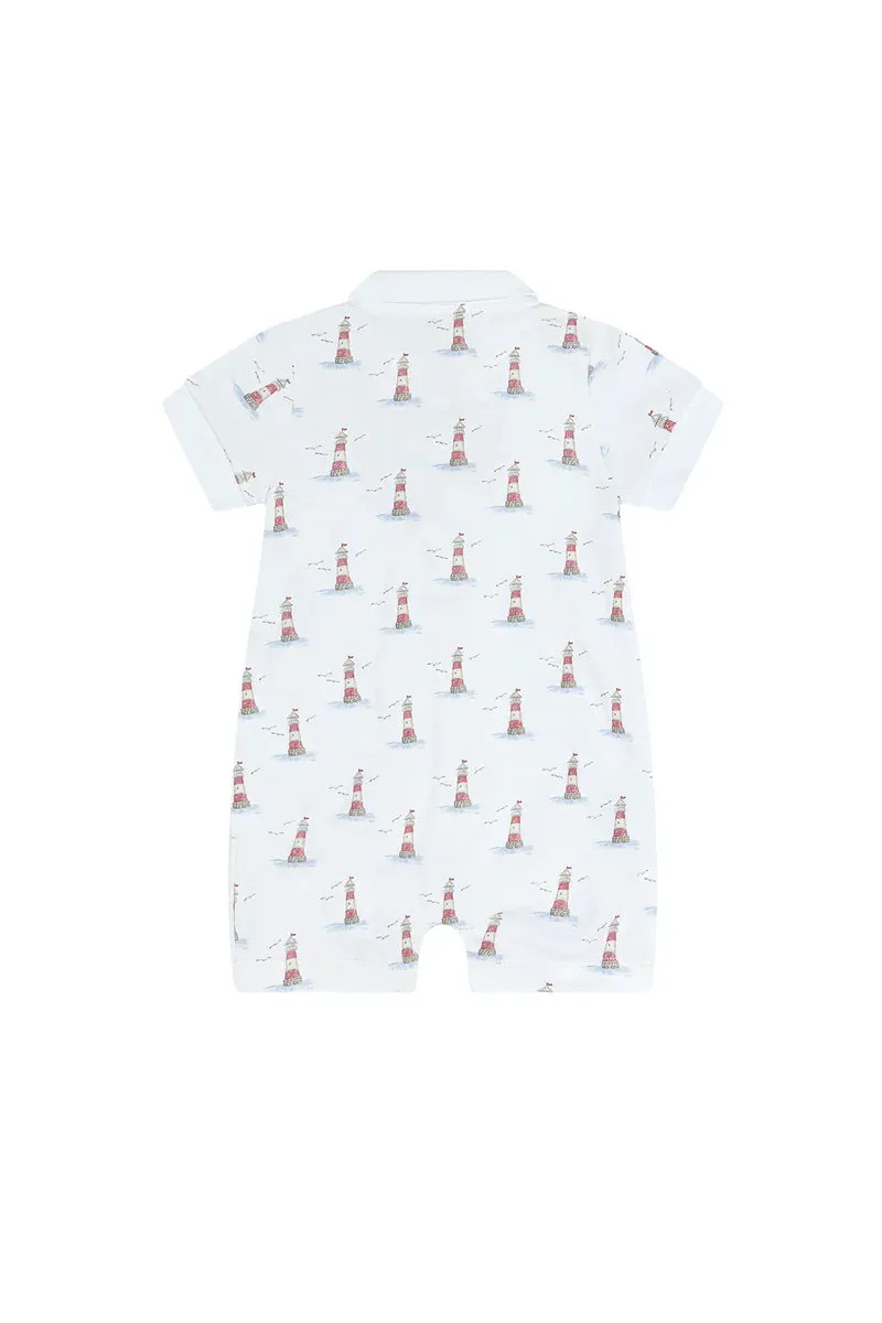 Lighthouse Print Romper Short Sleeve